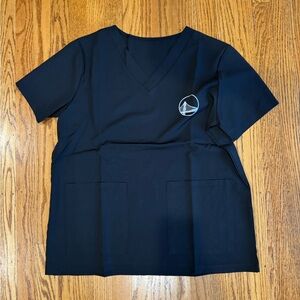 Warriors Healthcare Heroes Black V-Neck Scrub Top